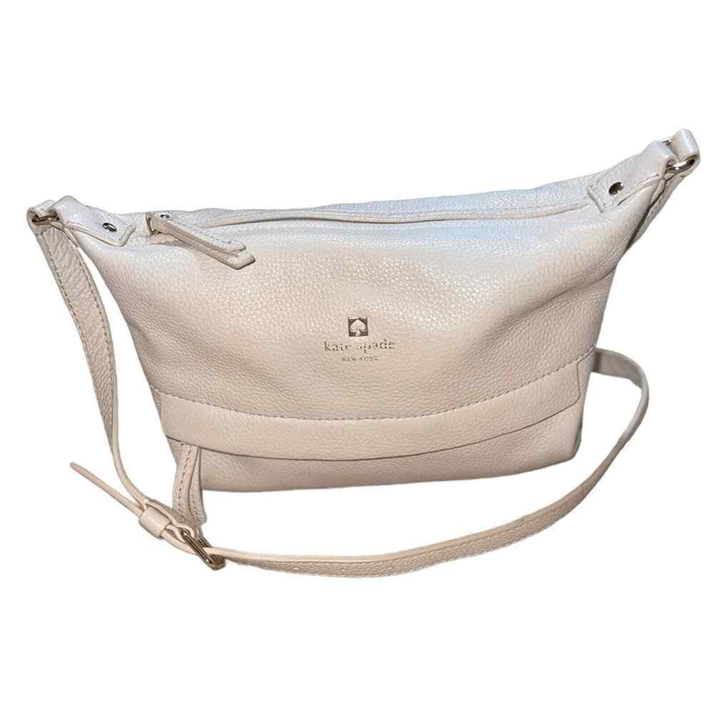 Kate Spade White Pebble Leather Crossbody Purse White